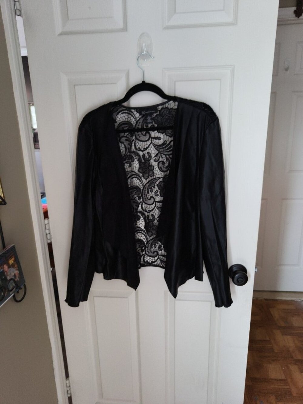 Faux leather & suede Blazer or Cardigan Lace Back - INC International Concepts L